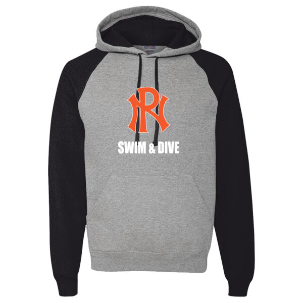 Unisex NuBlend® Colorblock Raglan Hoodie Thumbnail